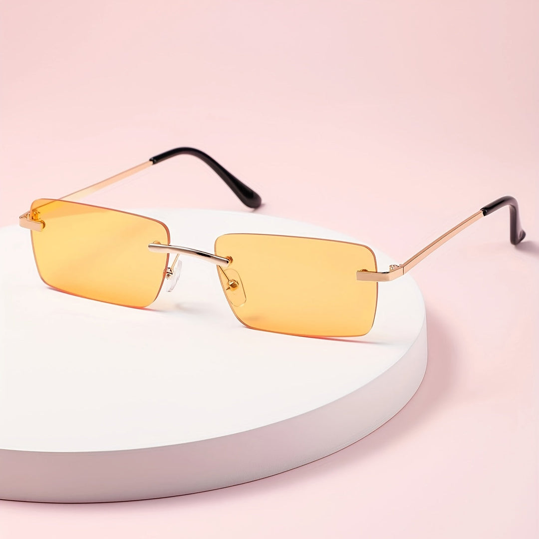 Stylish summer men's accessories showcasing lightweight frameless sunglasses