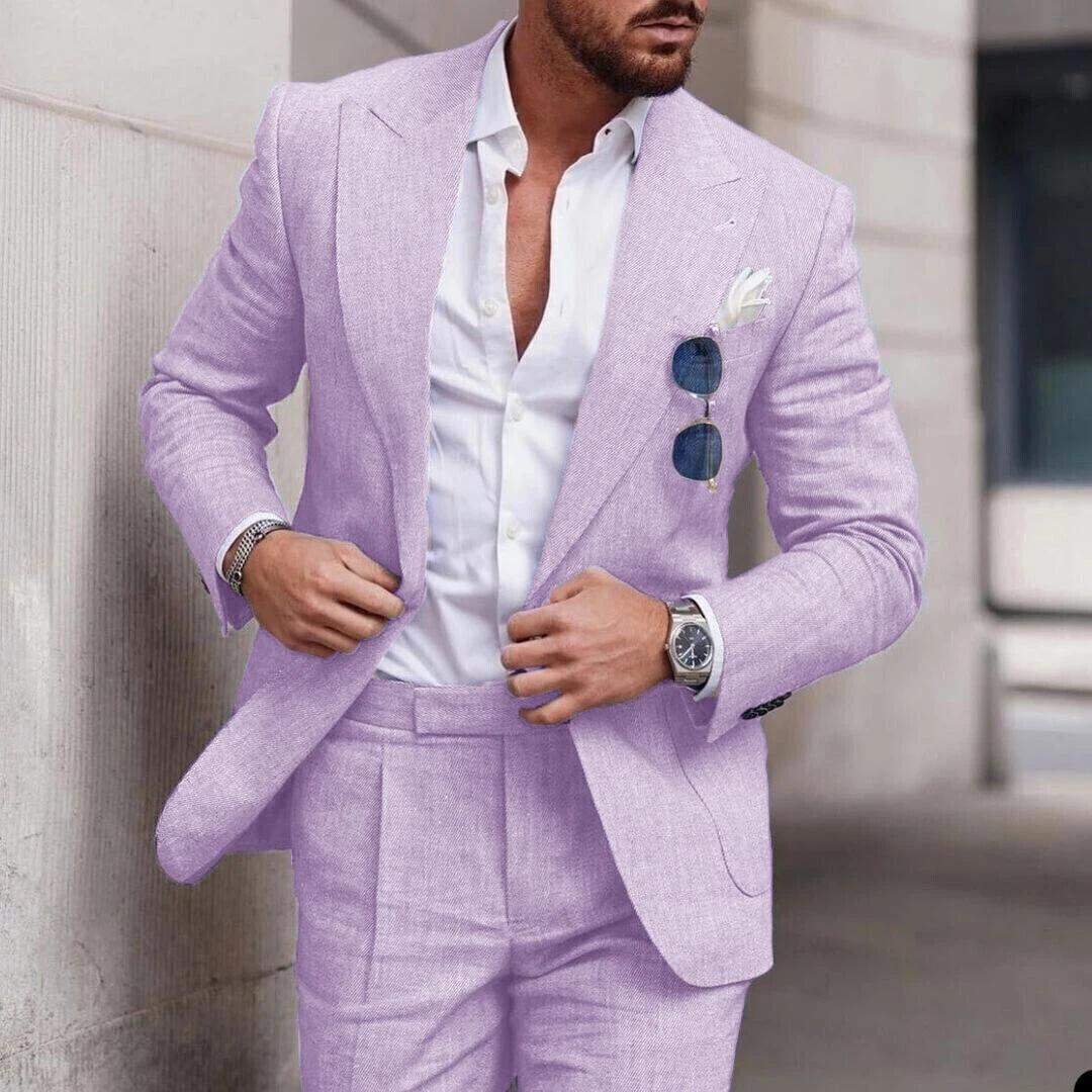 Tailored trousers and jacket set for coastal wedding attire and events