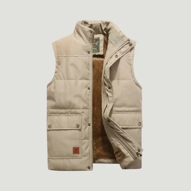 Blue quilted puffer bodywarmer vest with full zip for men