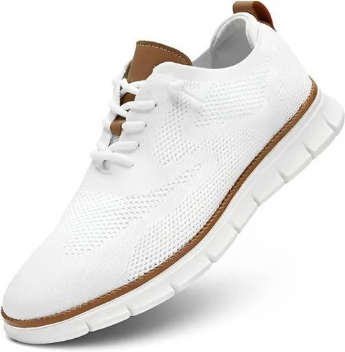 Men's orthopedic knit derby shoes in clean white design