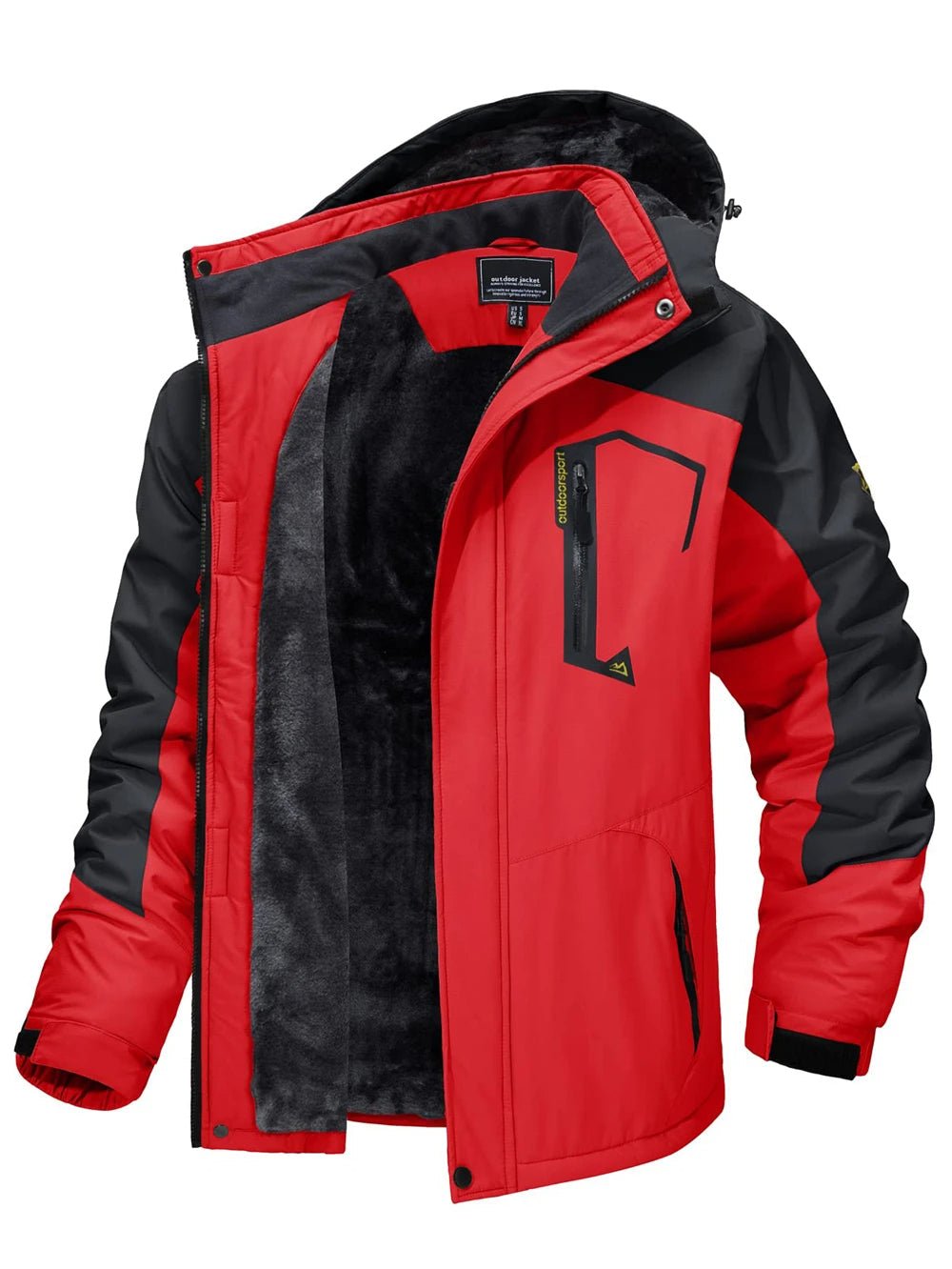Full length view of mens winter parka styled for outdoor adventure