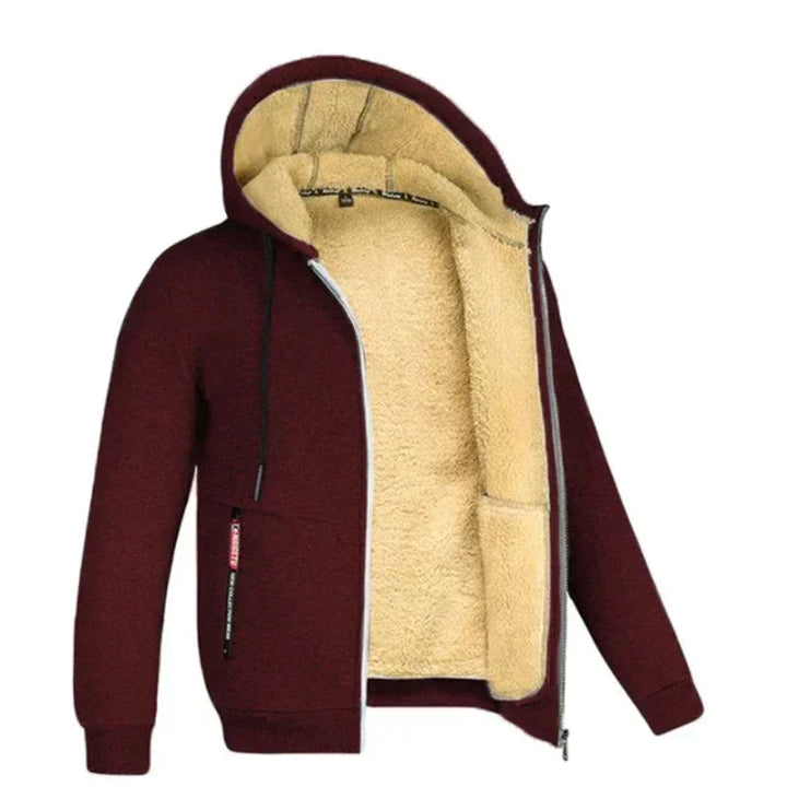Men's burgundy winter vest showcasing streamlined modern tailoring