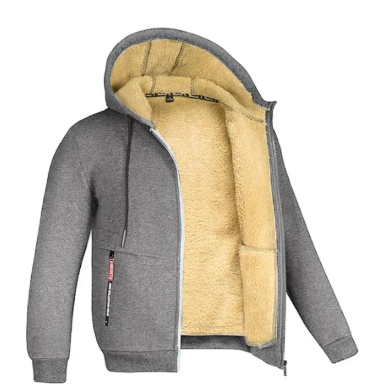 Close up view of zipper and fabric on mens cold weather vest