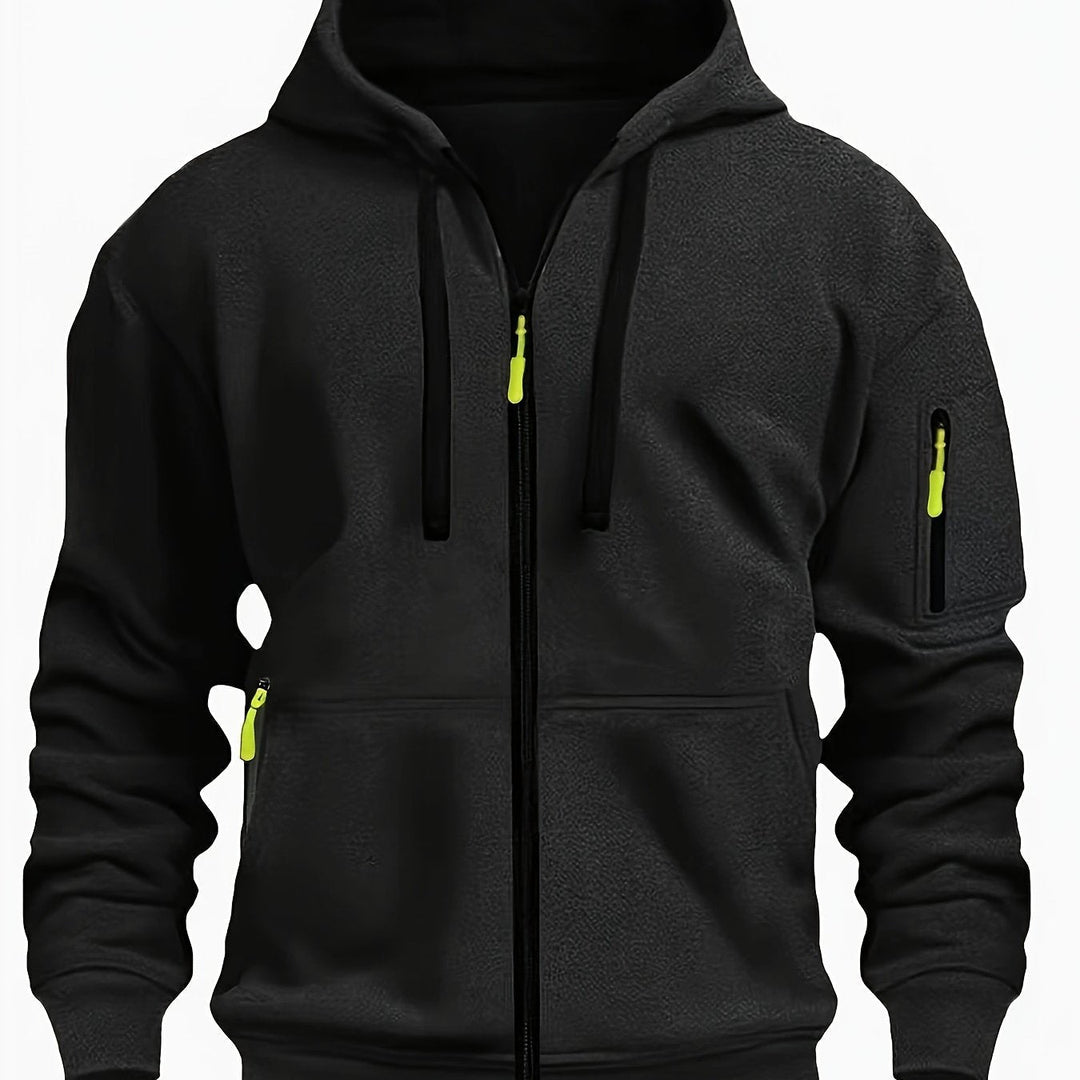 Stacked view of mens hoodies in various colors for autumn fashion