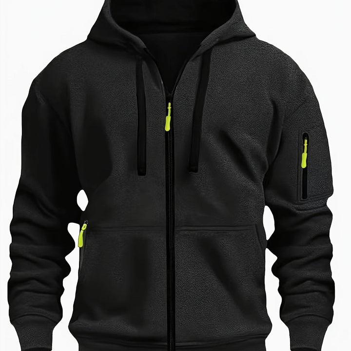 Stacked view of mens hoodies in various colors for autumn fashion