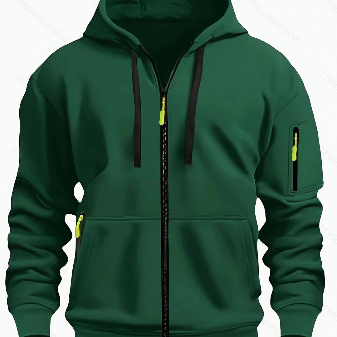 Textured fabric close-up of mens clothing winter apparel hoodie