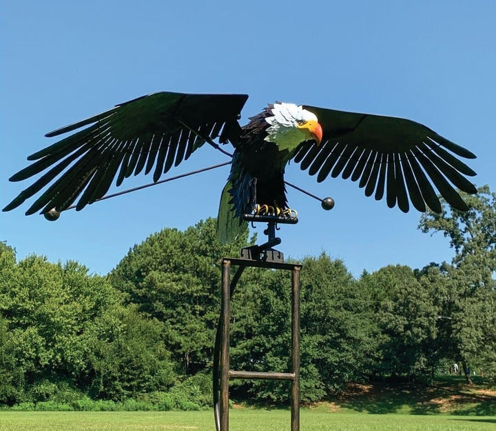 Kinetic metal art wind spinner for garden ornament and yard decor