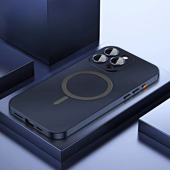 Slim metal phone case with magnetic closure for iPhone protective cover