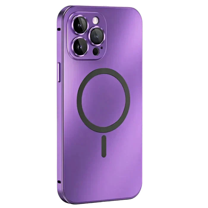 Universal magnetic metal protective case for iPhone showing back panel