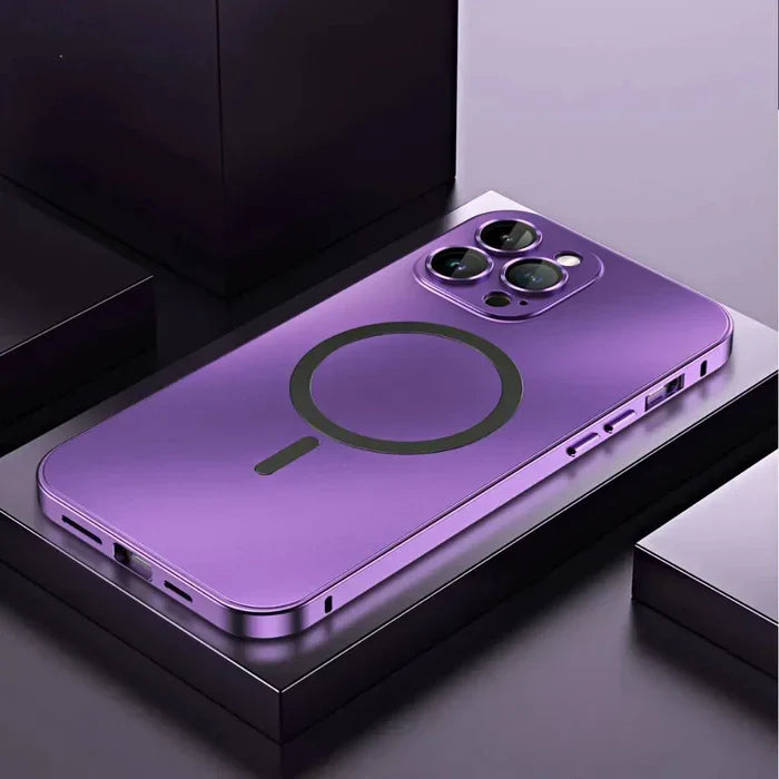 Side profile of wireless charging compatible metal iPhone case