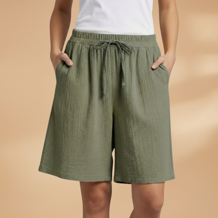 Women's wide leg casual summer shorts in a relaxed fit