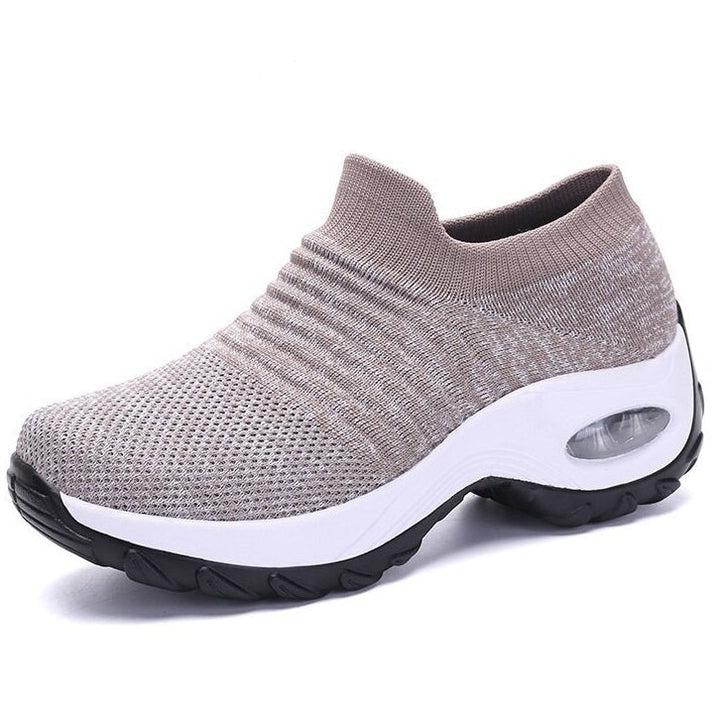 Comfortable slip on walking shoes with air cushion sole for women