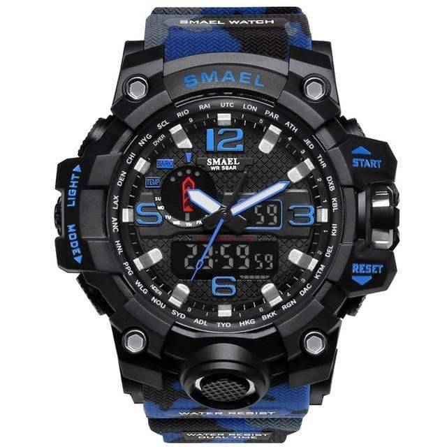 Mens military tactical watch angled view highlighting bezel and markers