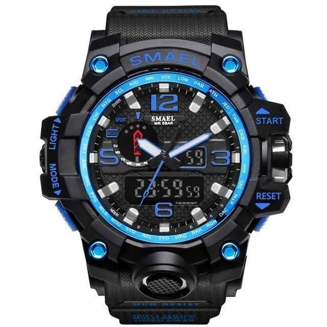 Durable waterproof tactical watch band and buckle close up for men