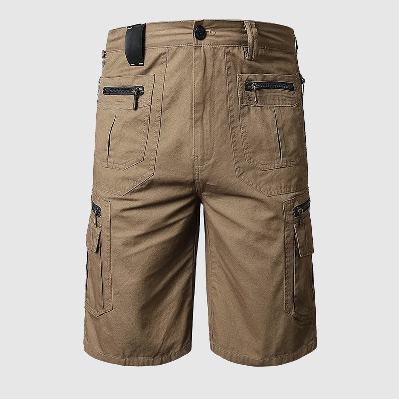 Casual menswear knee length cargo shorts in classic navy blue