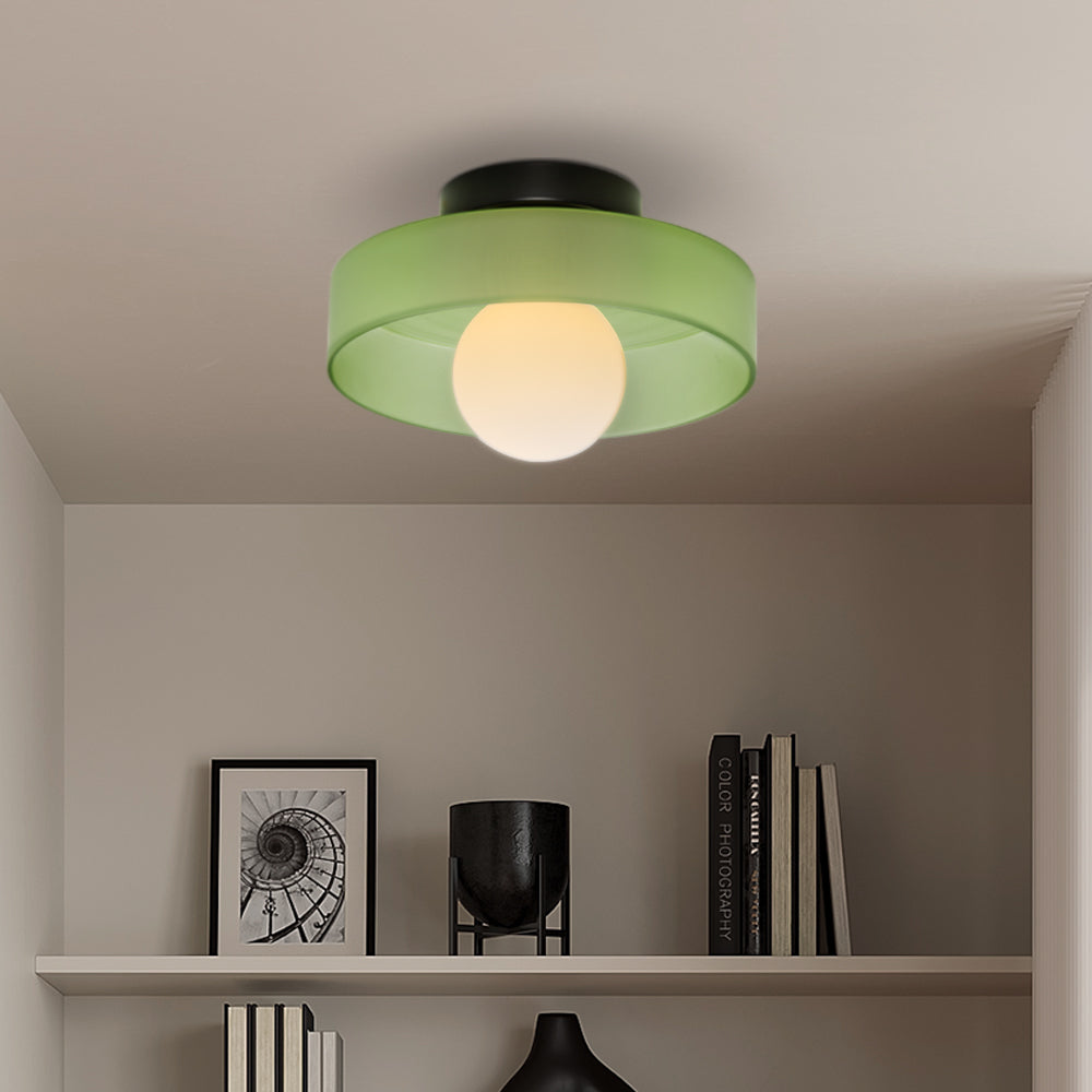 Close-up of minimalist bedroom lighting fixture with clean metal finish