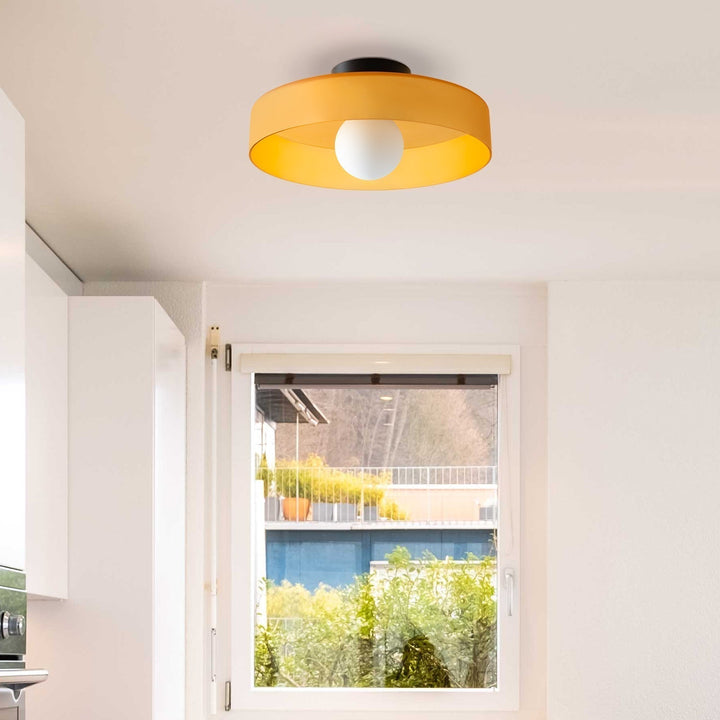 Angle shot of minimalist lamp highlighting durable construction and simple lines
