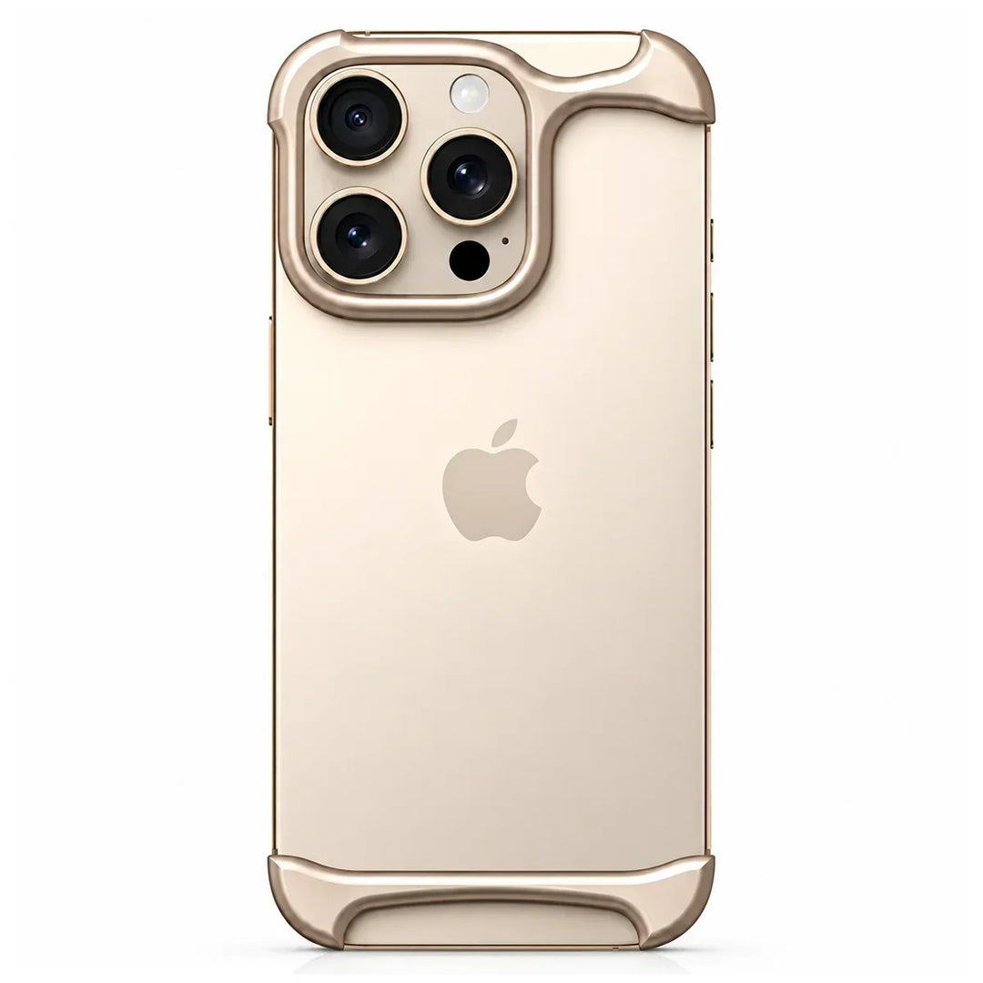 Gold shockproof aluminum case emphasizing luxury metallic aesthetic