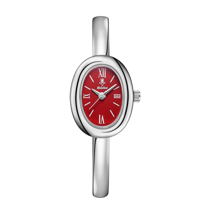 Elegant ladies fashion watch showcasing the slim metal bracelet