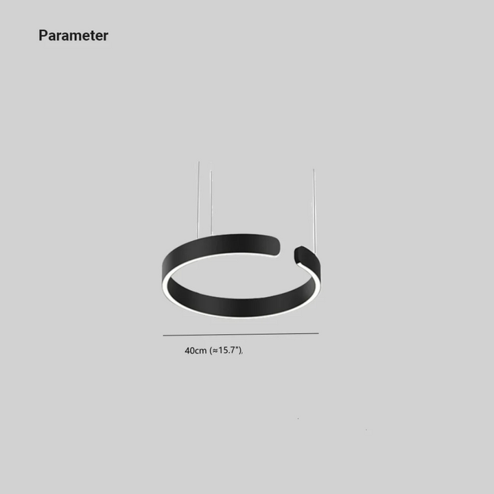 Dimmable halo pendant lamp glowing in a stylish living room, highlighting modern home decor.
