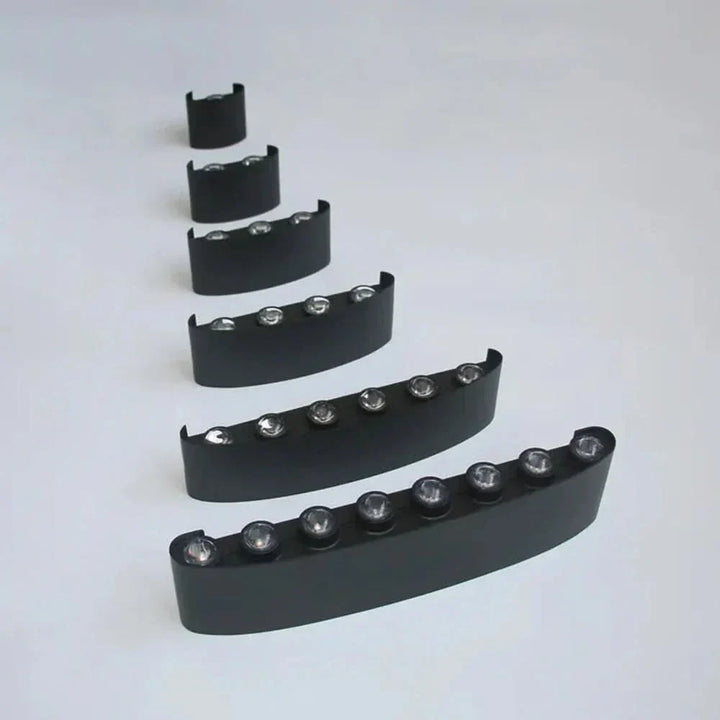 Complete modern LED wall light unit with mounting hardware for easy home installation