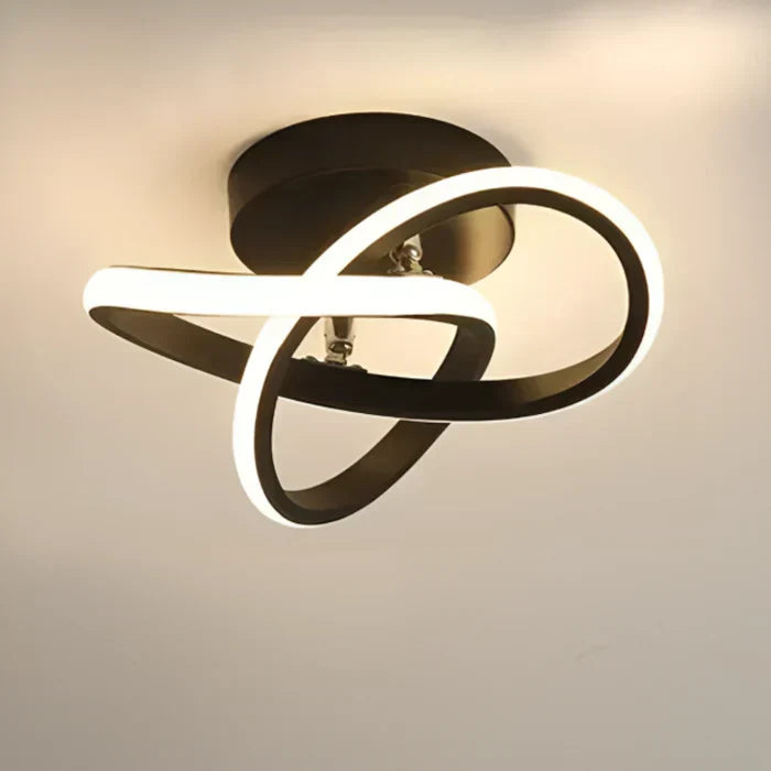 Interior design shot showcasing modern LED ceiling lamp in a stylish office