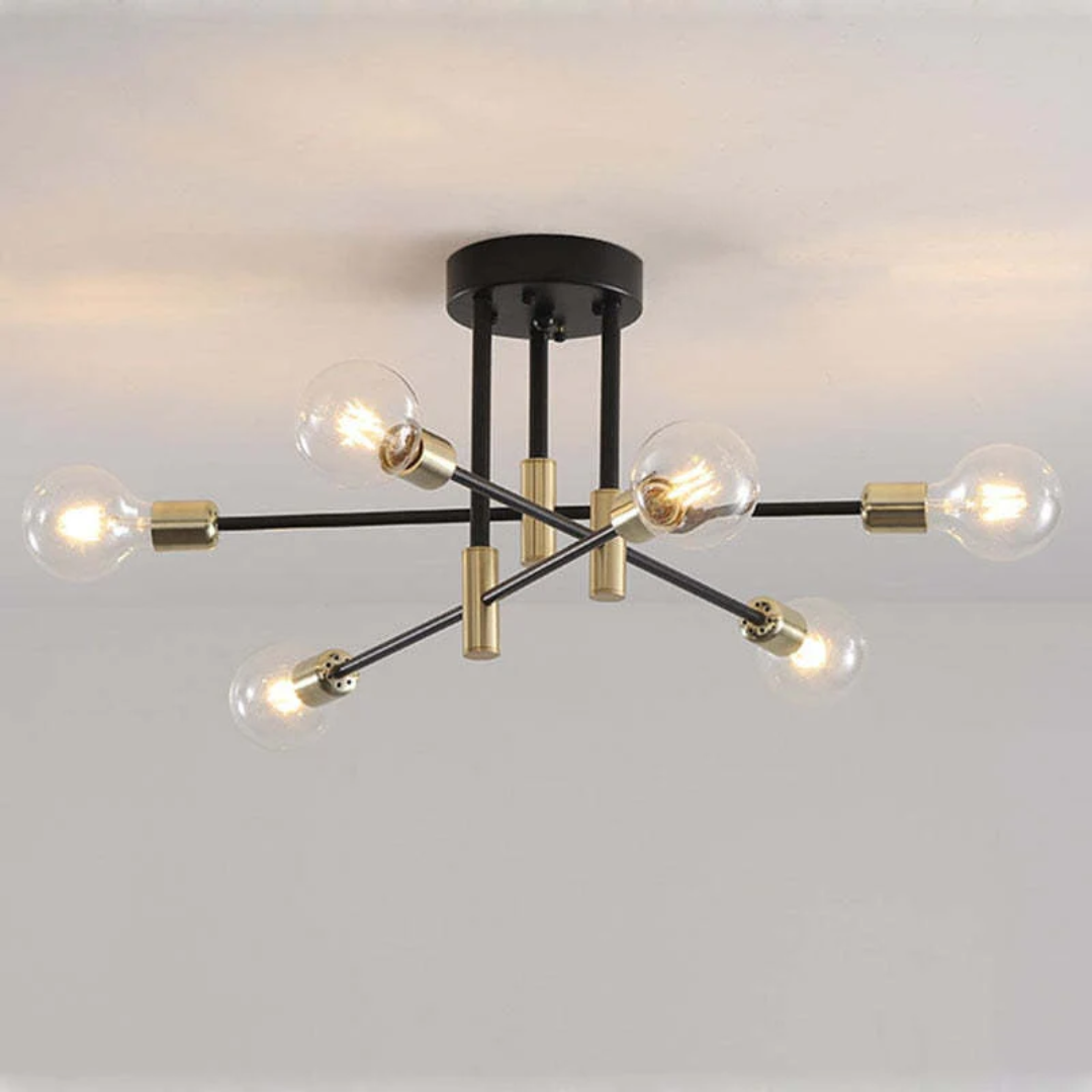 Modern LED ceiling light illuminating a stylish contemporary living room decor