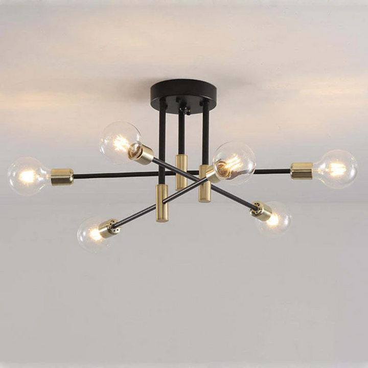 Modern LED ceiling light illuminating a stylish contemporary living room decor