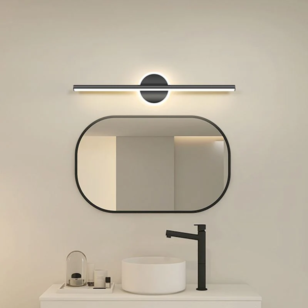 Warm home lighting emitted from an opal glass wall lamp