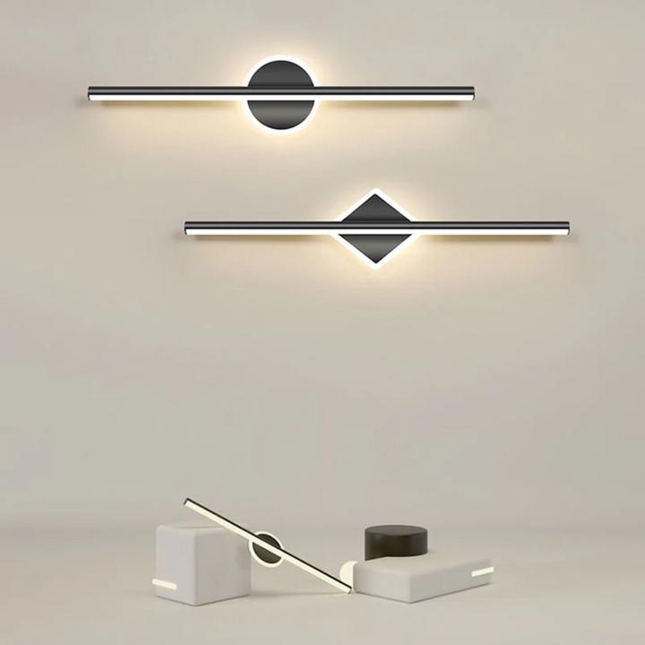 Detailed view of the diffusing shade on a modern LED sconce