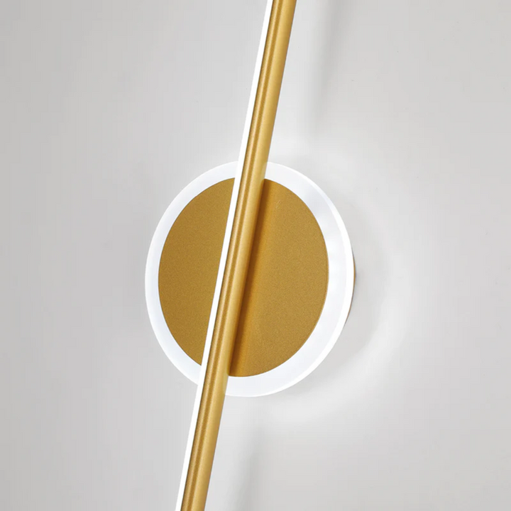 Modern round gold LED wall lamp with soft diffusing shade