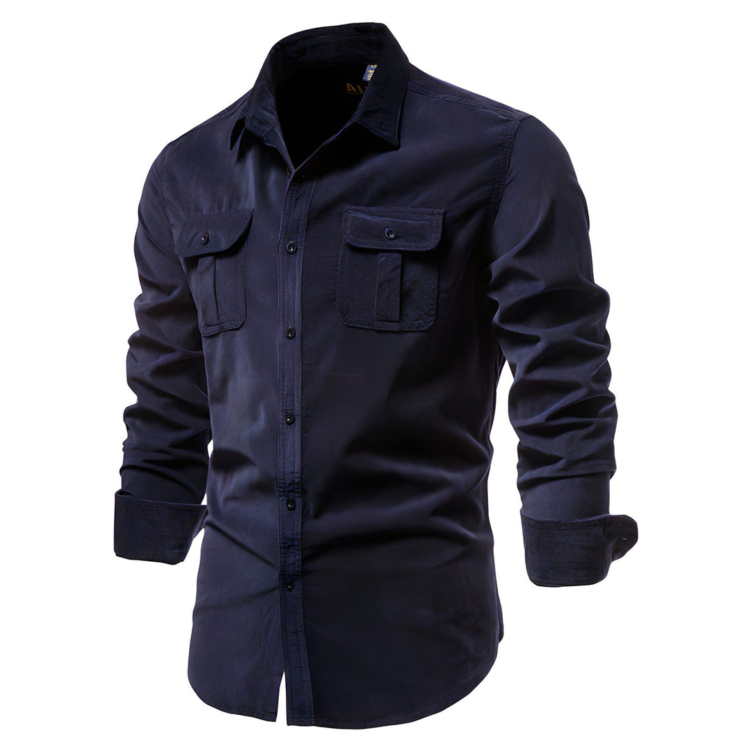 Mens stylish long sleeve shirt paired for casual workwear outfit