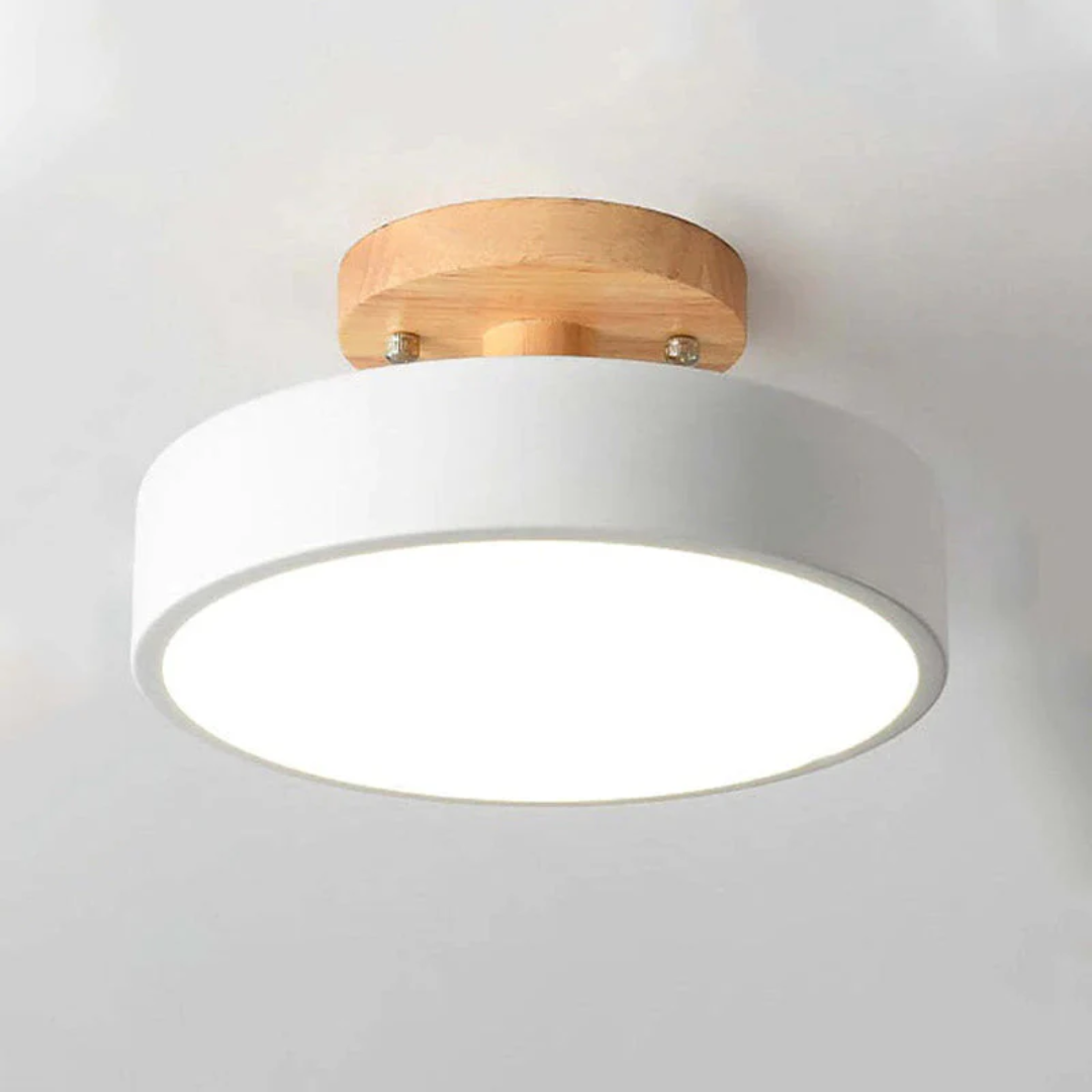 Interior lighting fixture installed on a white ceiling, highlighting contemporary home decor