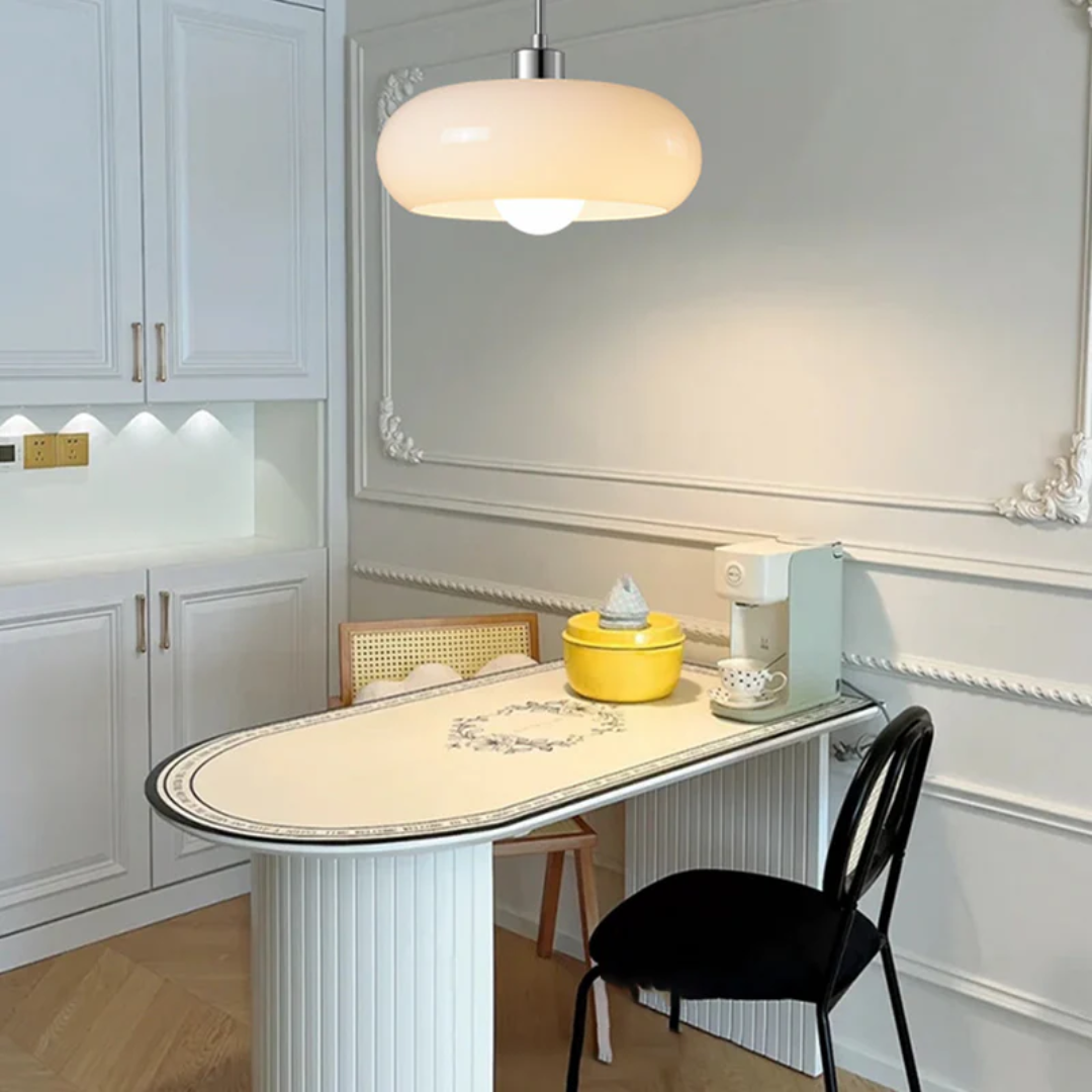 Warm glowing LED lighting fixture illuminating a contemporary living room