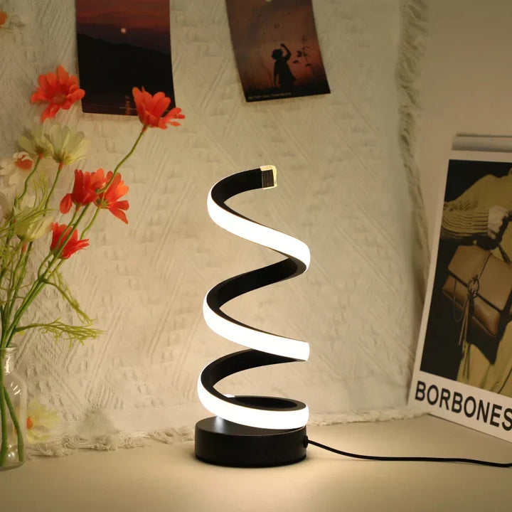 Close-up of the sleek black workspace accessory showing modern LED lighting