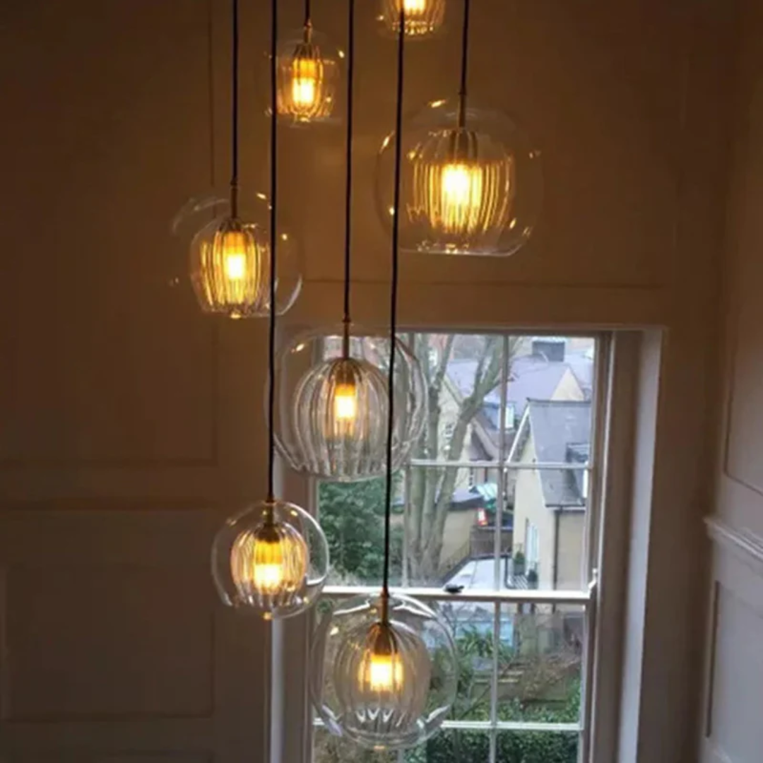 Home decor ceiling light fixture casting soft shadows on the wall