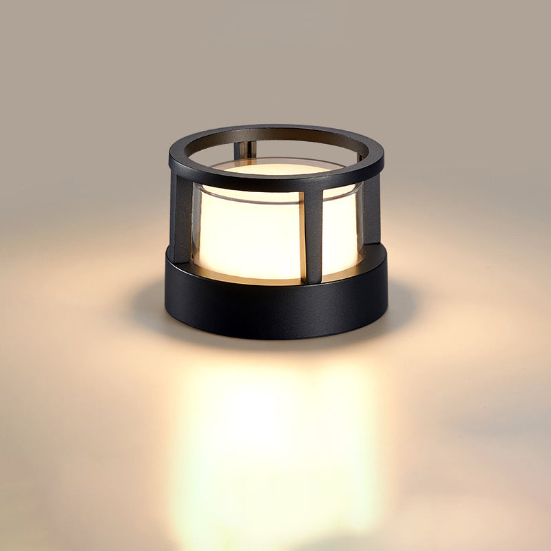 Modern outdoor post light installed in landscaping for stylish exterior lighting
