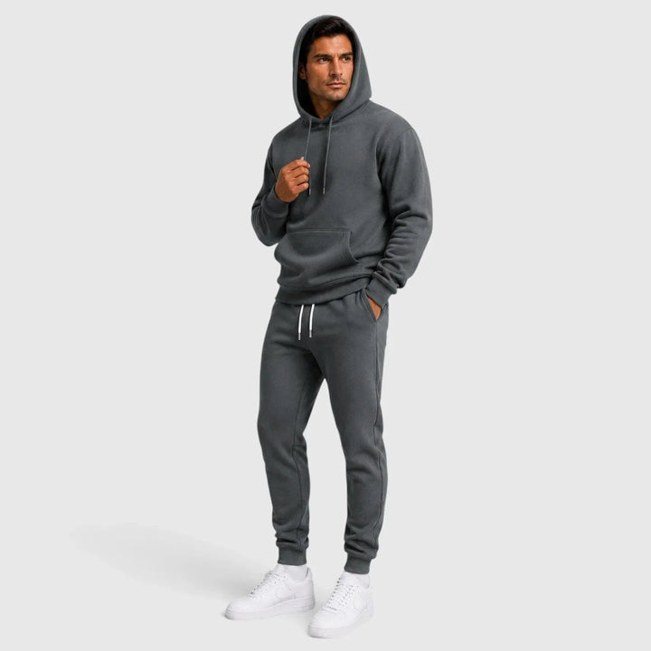 Hoodie and joggers tracksuit drawstring waistband close up