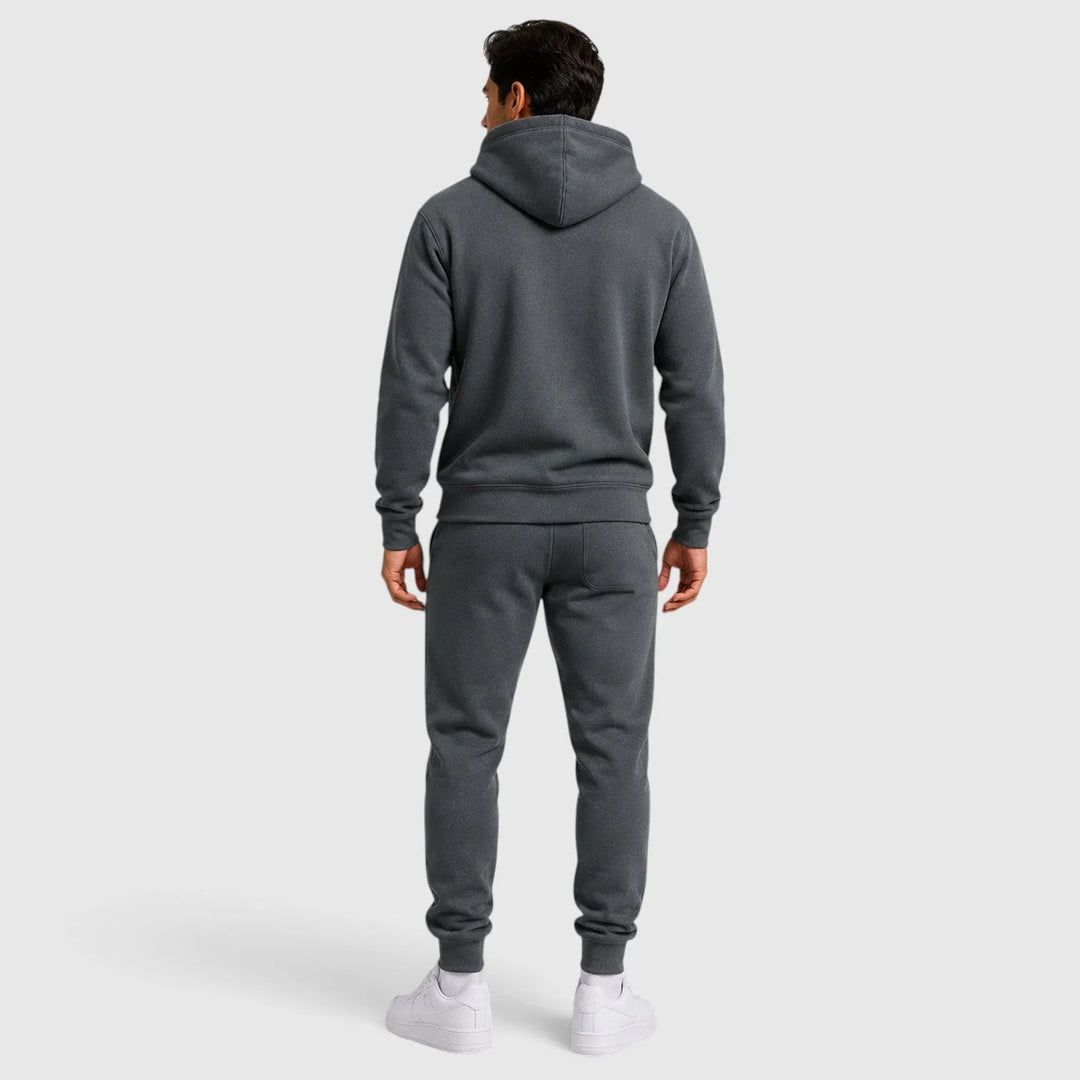 Casual wear mens lounge set hoodie hood closeup