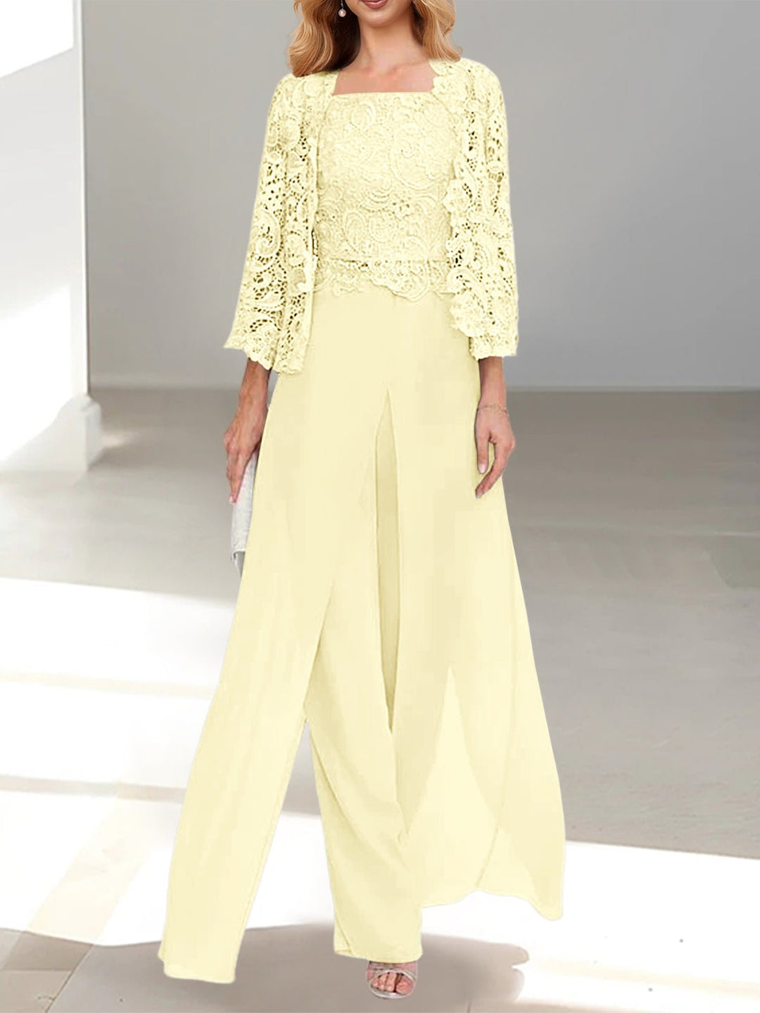 Complete formal 3-piece pantsuit for upscale occasions