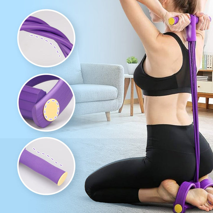 Durable home workout resistance band designed for versatile upper and lower body strengthening.