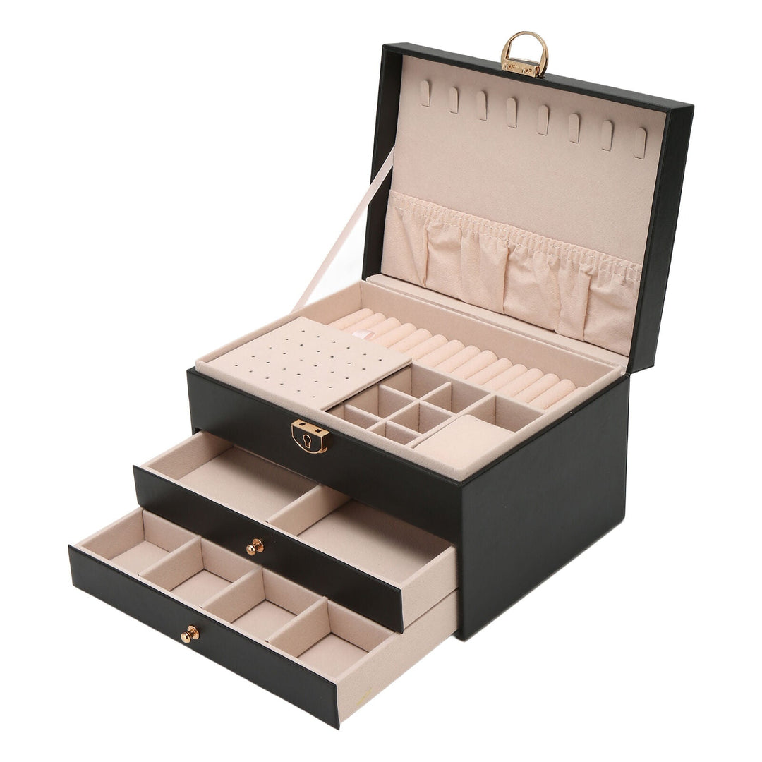 Compact travel friendly womens accessories storage box