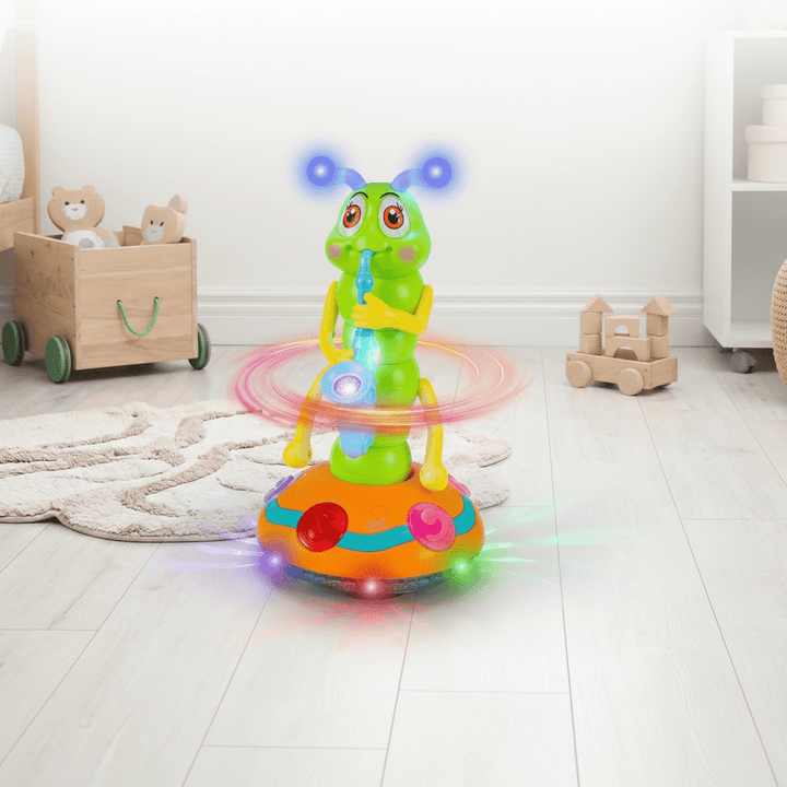 Educational baby crawling toy featuring colorful lights and sounds to improve motor skills