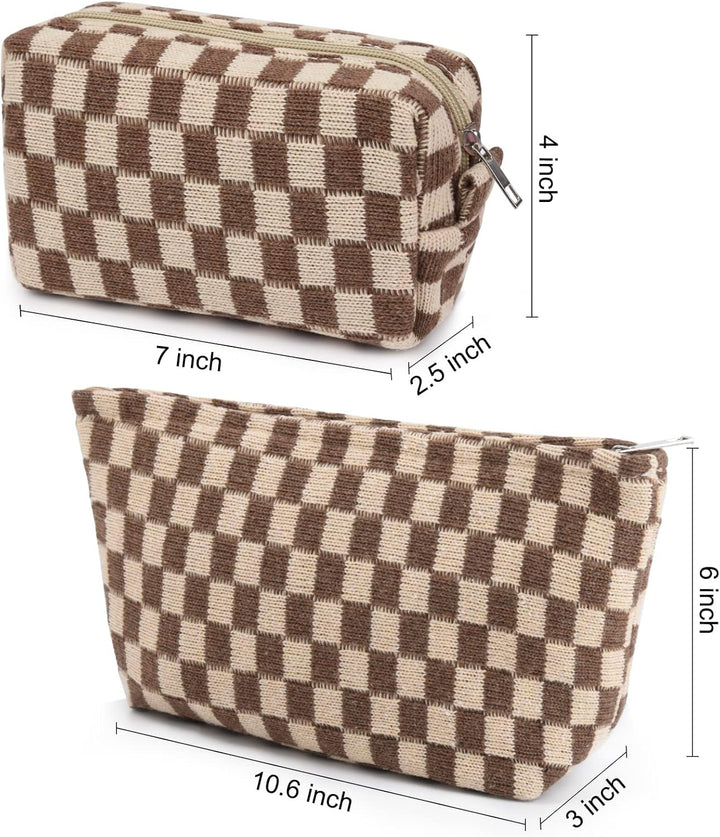 Chic travel organizer bag featuring classic checkered look