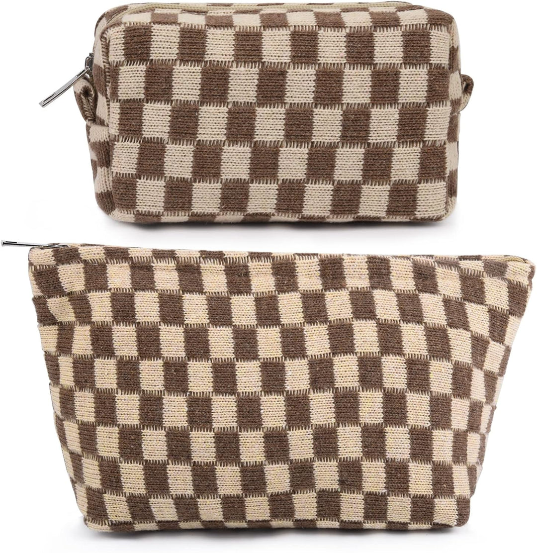 Fashion accessory checkered cosmetic bag for women essentials