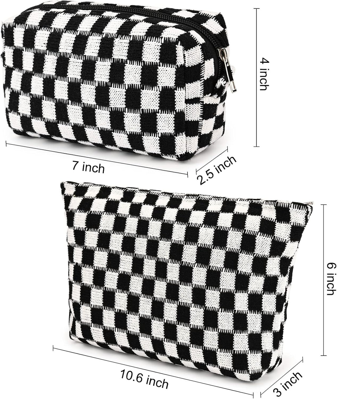 Stylish checkered makeup pouch for women and girls daily use