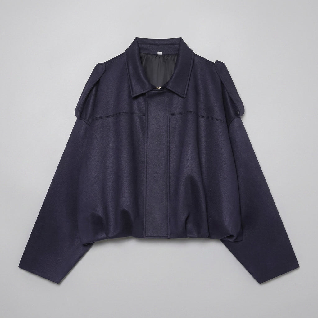 Collar design of trendy cropped bomber jacket for women