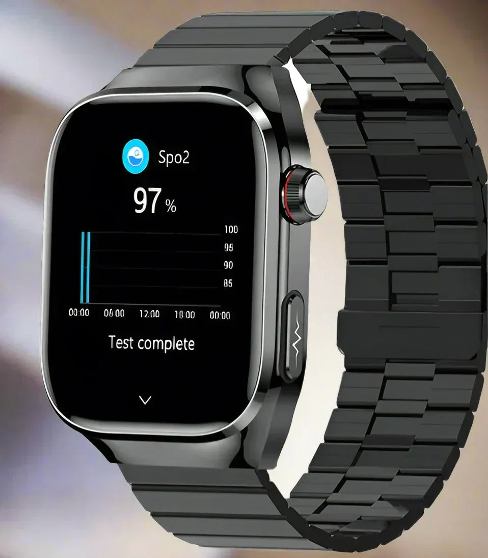 Smart health watch with wireless charging dock and digital display