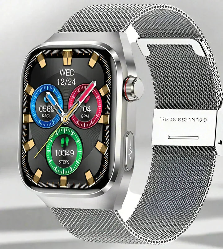 ECG smartwatch displaying comprehensive sleep and wellness analytics