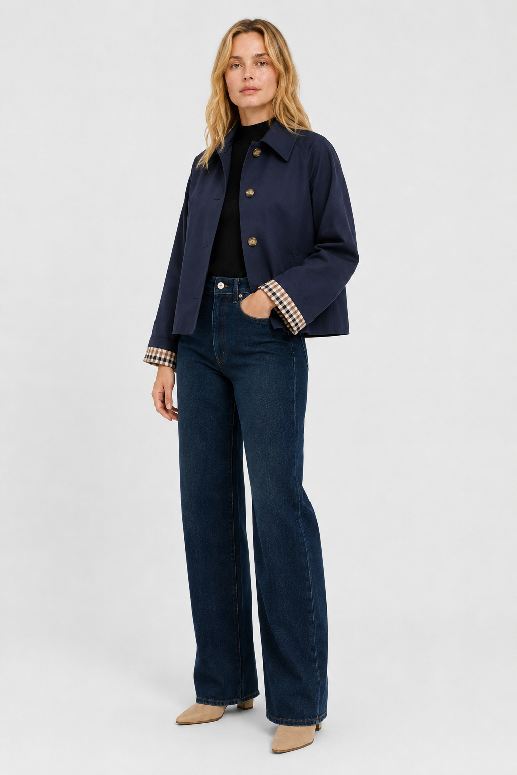 Casual outerwear jacket in black paired with everyday clothes